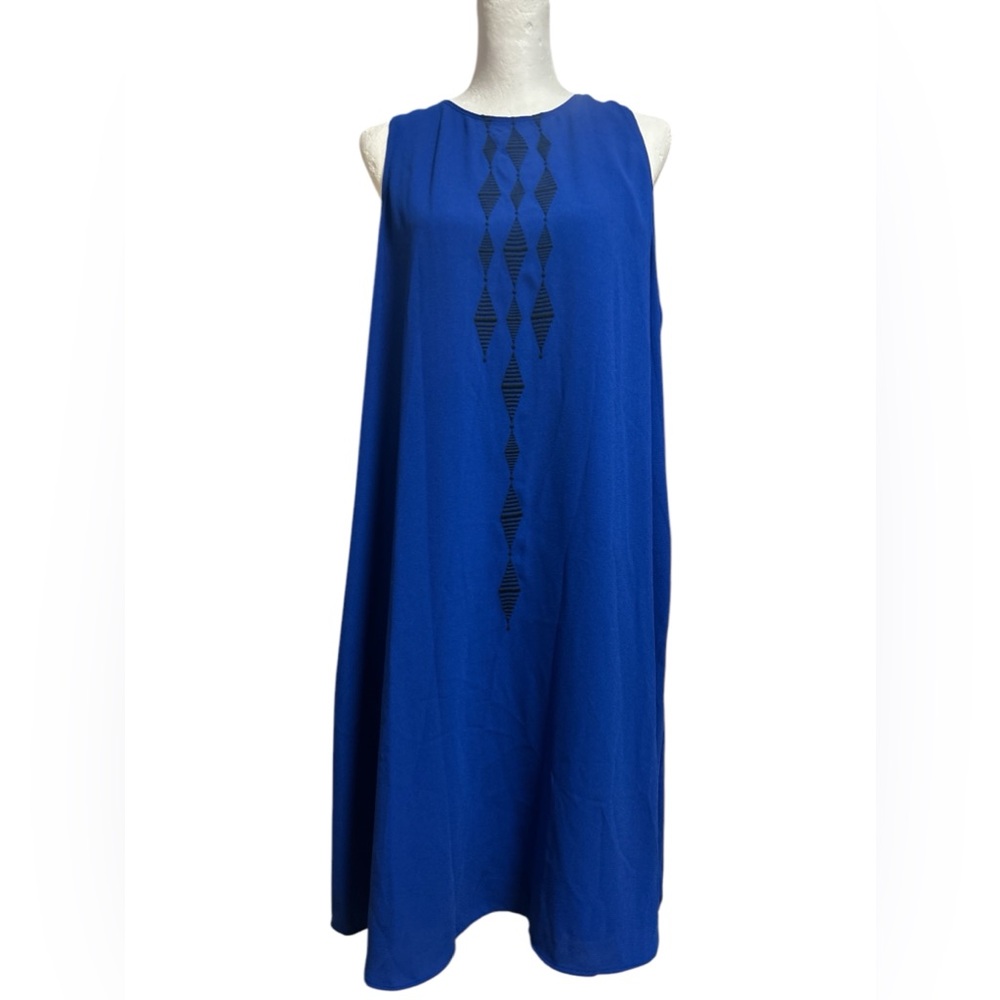 Apt 9 Size XL‎ A-Line Dress Blue Black Diamond Career Lined